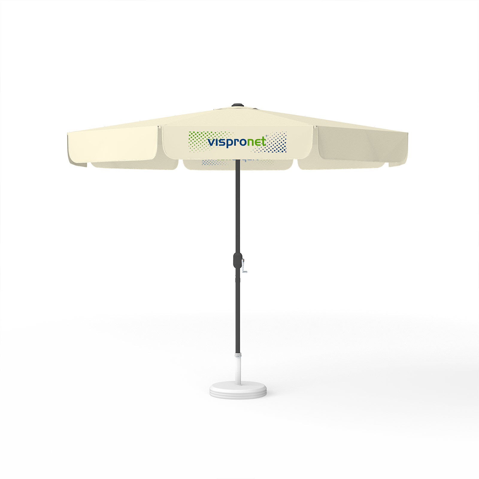 Parasol with logo print, ø 300 cm, 2 printed valances