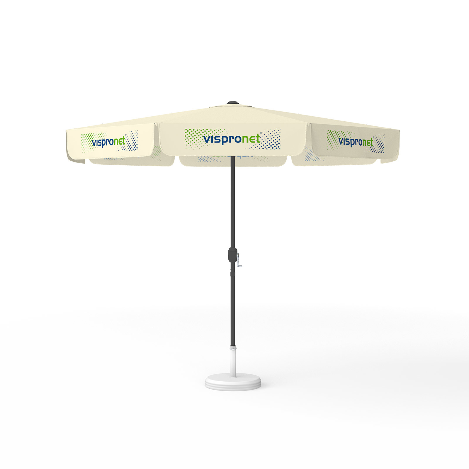 Parasol with logo print, ø 300 cm, all 8 segments printed with 1 design