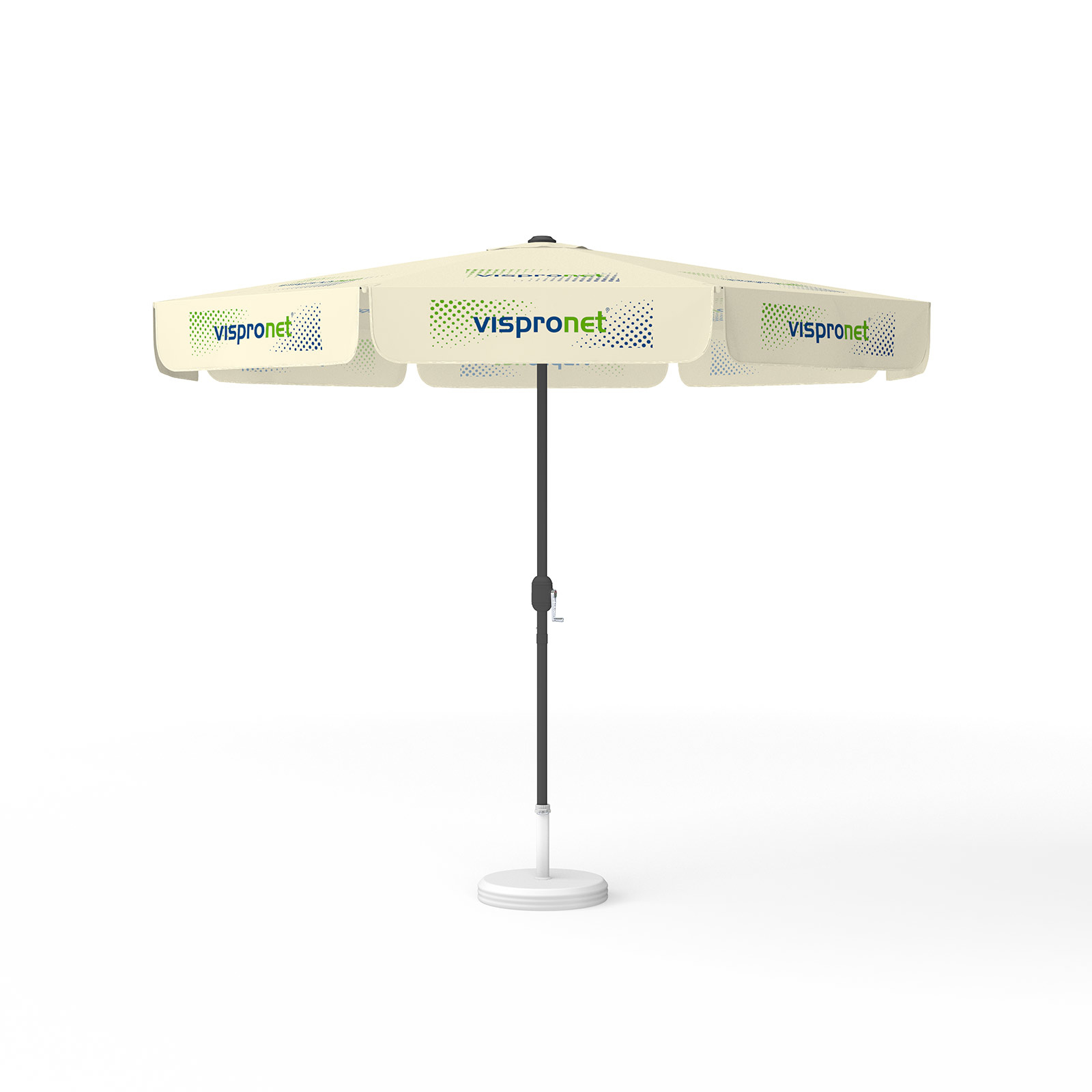 Parasol with logo print, ø 300 cm, all 8 segments printed with 1 design