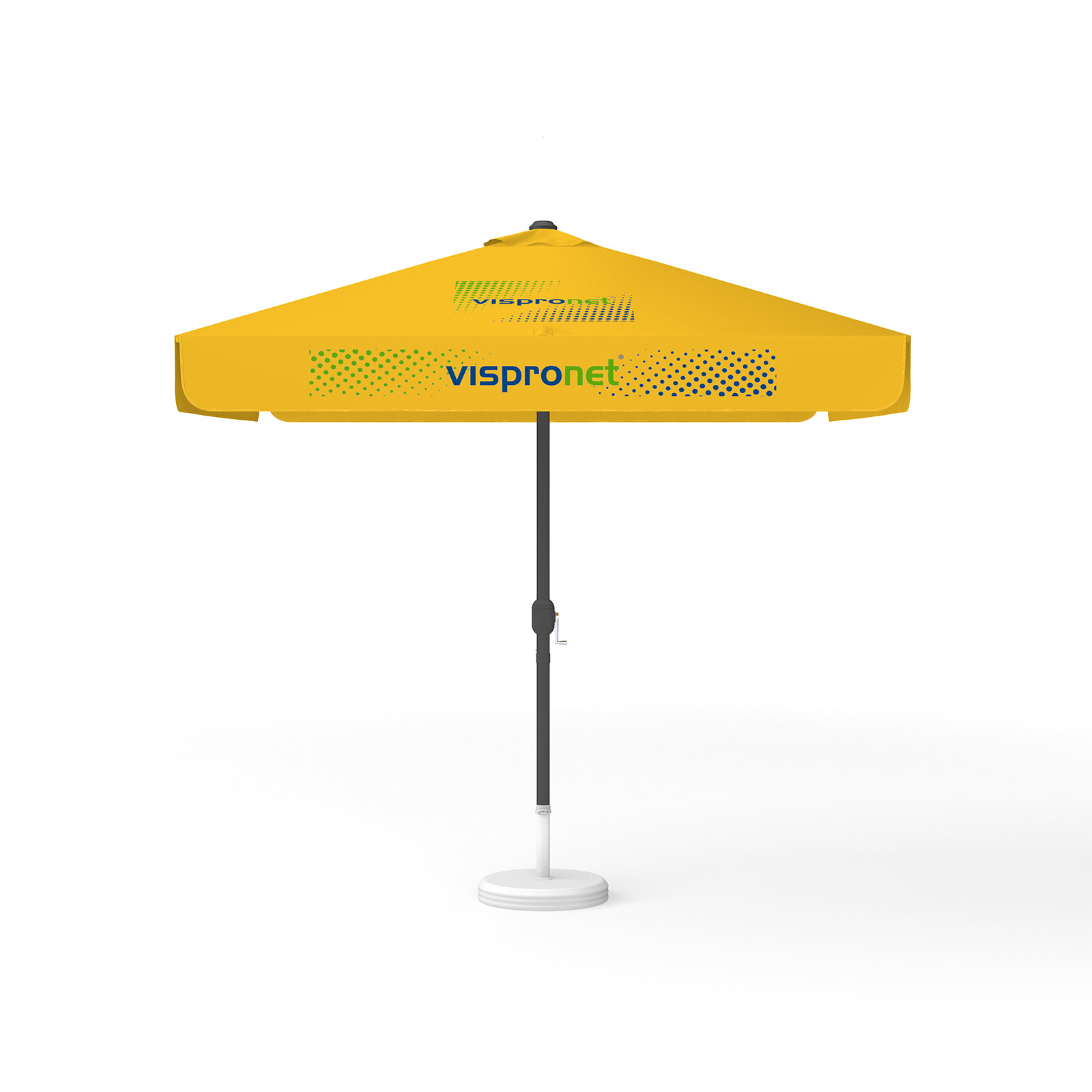 Parasol with logo print, 250 x 250 cm, 2 segments printed