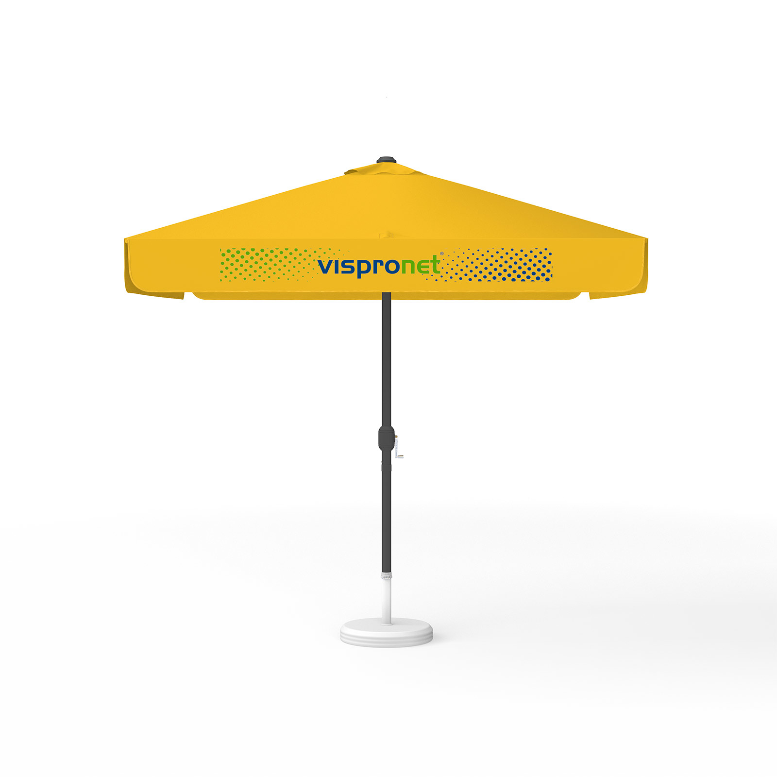 Parasol with logo print, 250 x 250 cm, all 4 valances printed with 1 design