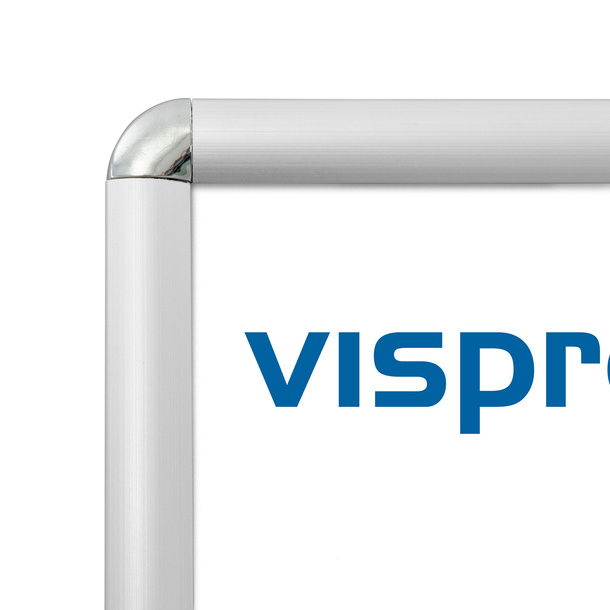 Snap frame profile size DIN A1, rounded corners in chrome finish