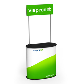 Lamellen Exhibition Counter with Advertising Sign