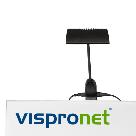 LED spotlight mounted on the flexible keder frame
