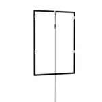 LED poster frame, A1, rear side with wall mounts and power connection cable