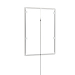LED poster frame, A1, rear side with wall mounts and power connection cable