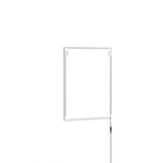 LED poster frame, rear side with wall mounts and power connection cable