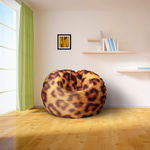 Round bean bag in elegant leopard print, ø 140 cm