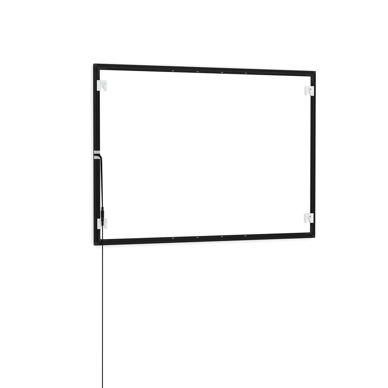 LED Poster Frame, A1, Backside with Wall Mounts and Power Cable