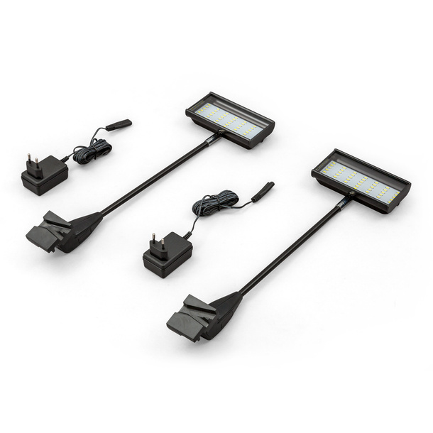 Optional lighting: LED spotlights for pop-up folding displays