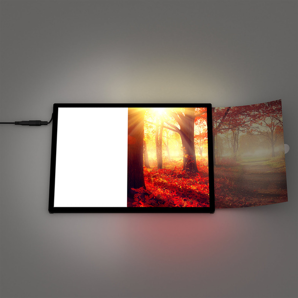 LED poster frame, effortless print replacement, slide in & done