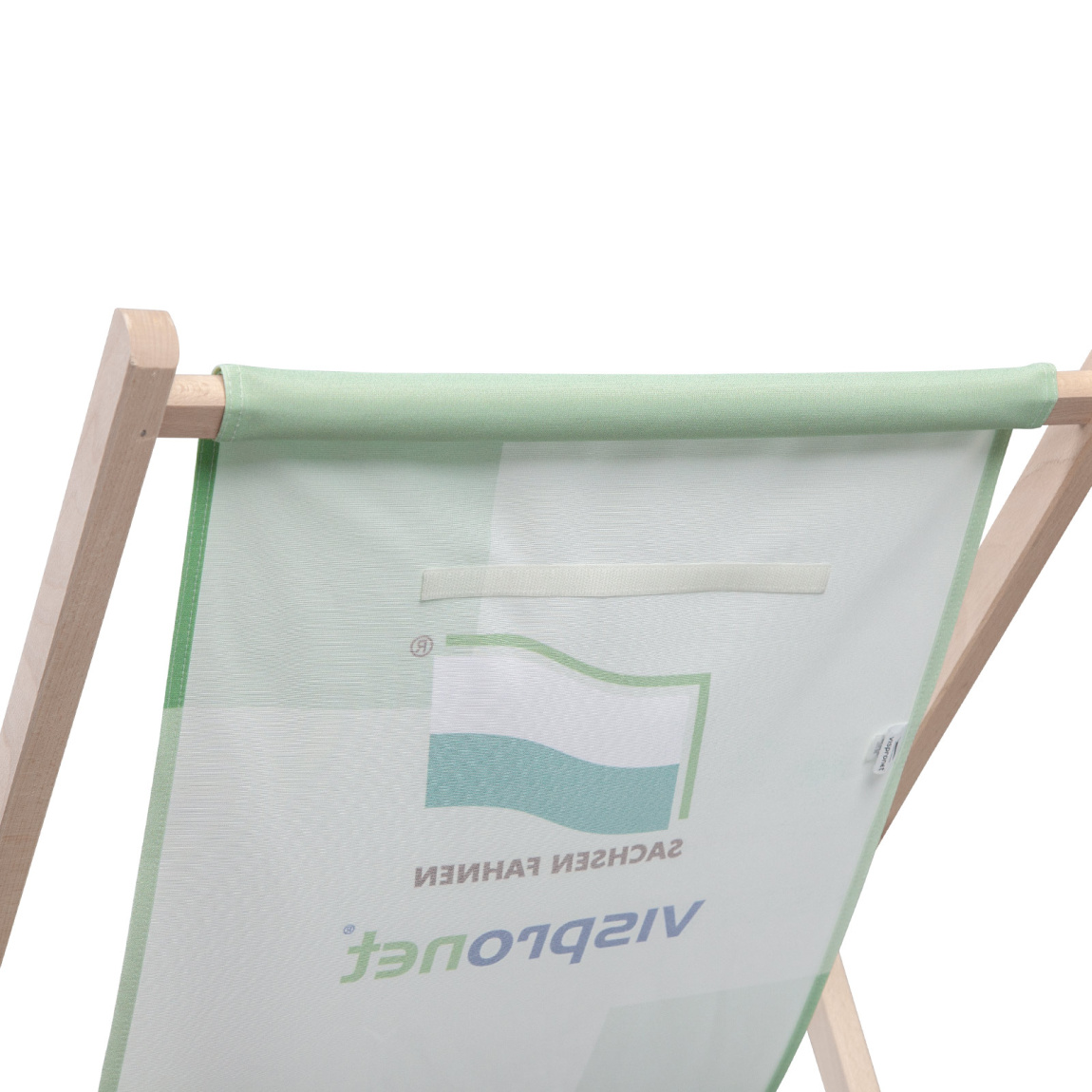 Adhere hook-and-loop tape of the desired height to the back of the deck chair.