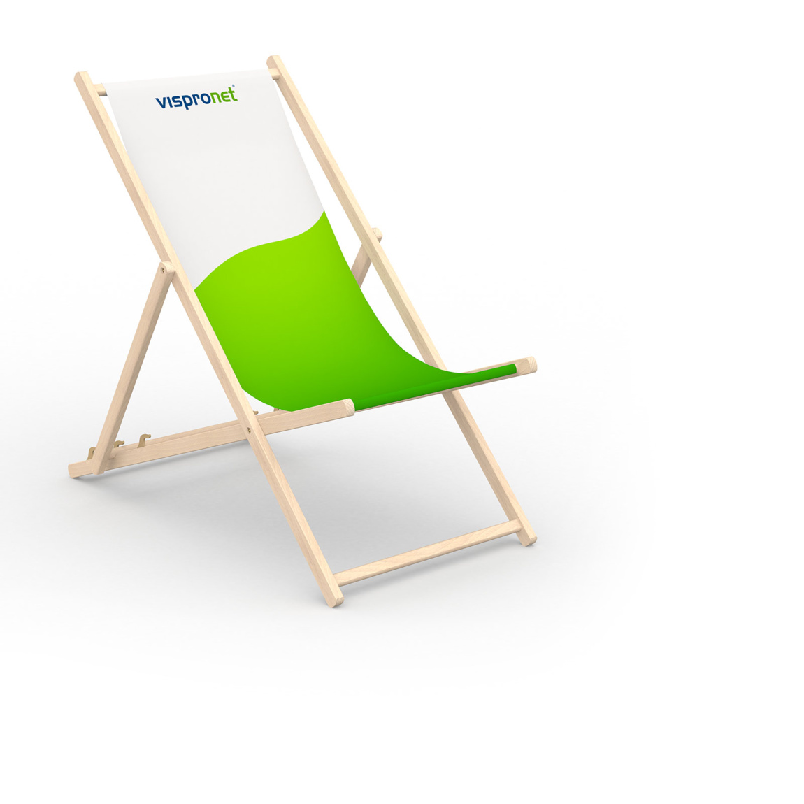 Deck chair without armrests, made of natural beech wood