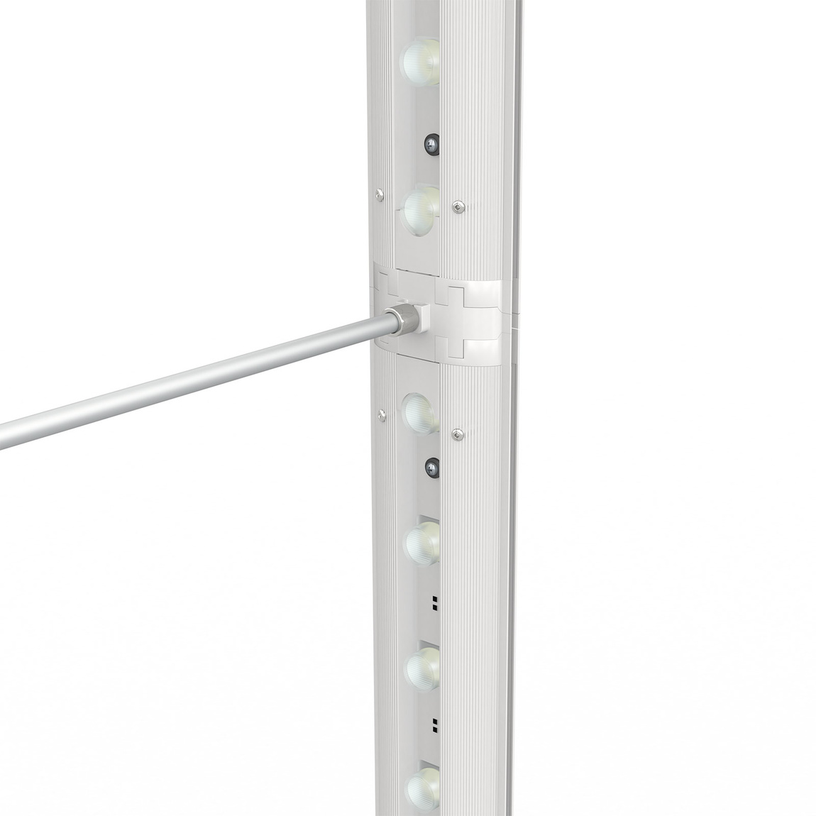 Messewand Lightbox fold Akku, Befestigung Stützstange