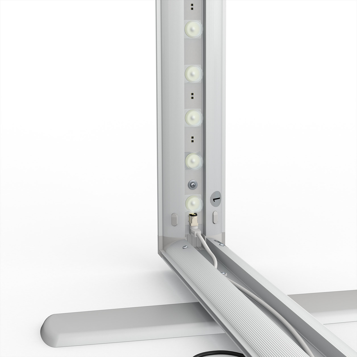 Trade show wall Lightbox click, detail: corner