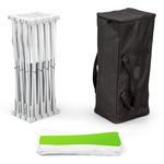 Scope of delivery Pop Up Velcro curved 4 x 3, including transport bag and printed panel