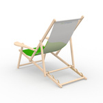 Deck chair with armrest and cup holder, rear side