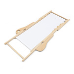 Deck chair with armrest and cup holder, folded