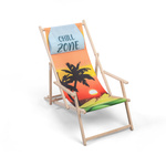 Wooden deck chair with optional neck pillow