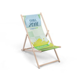 Wooden deck chair with optional neck pillow