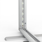 Trade show wall Lightbox click, detail: corner