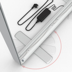 Trade show wall Lightbox click, detail: rotatable base
