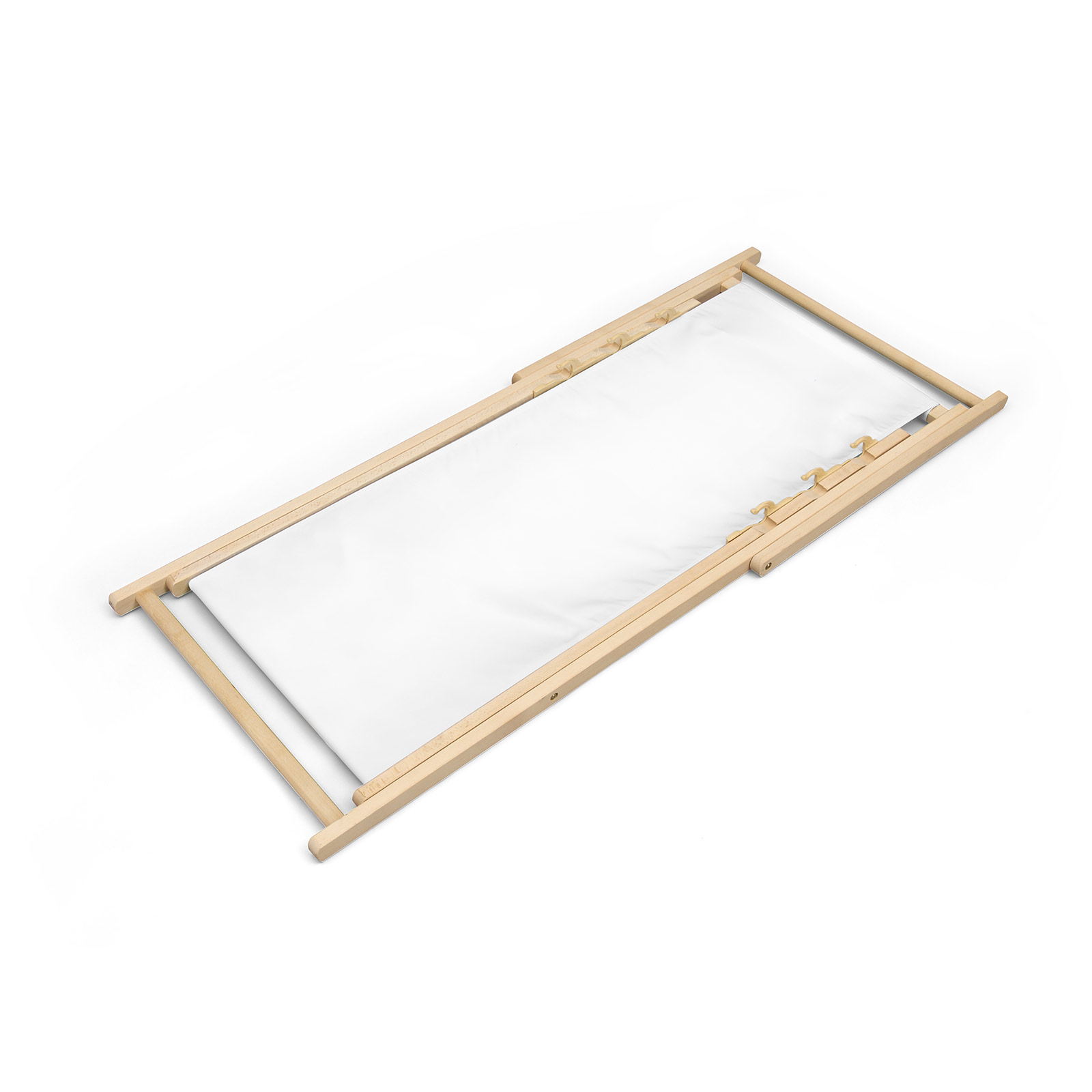 Deck chair without armrest, folded