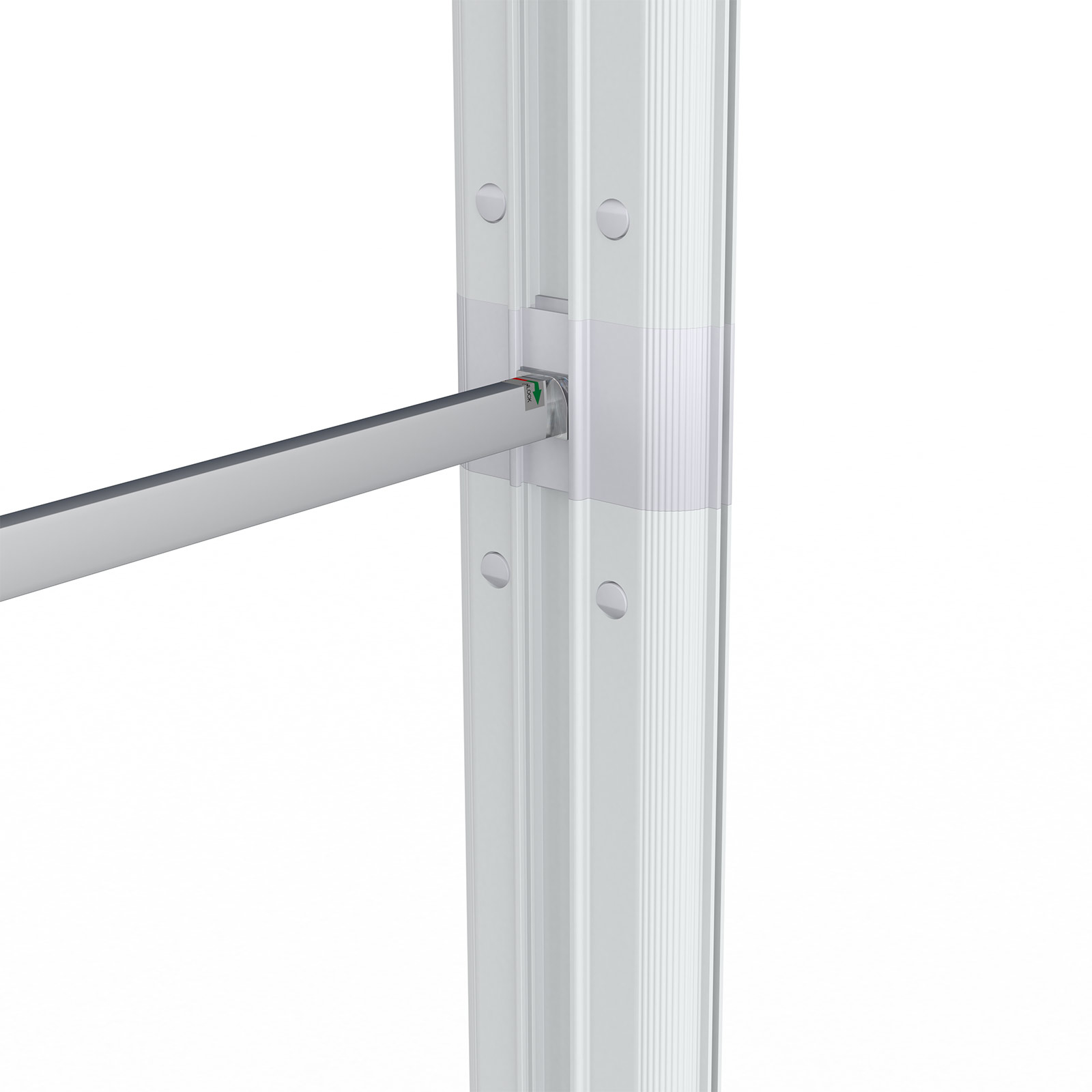 Trade show wall Lightbox flex, detail: support rod