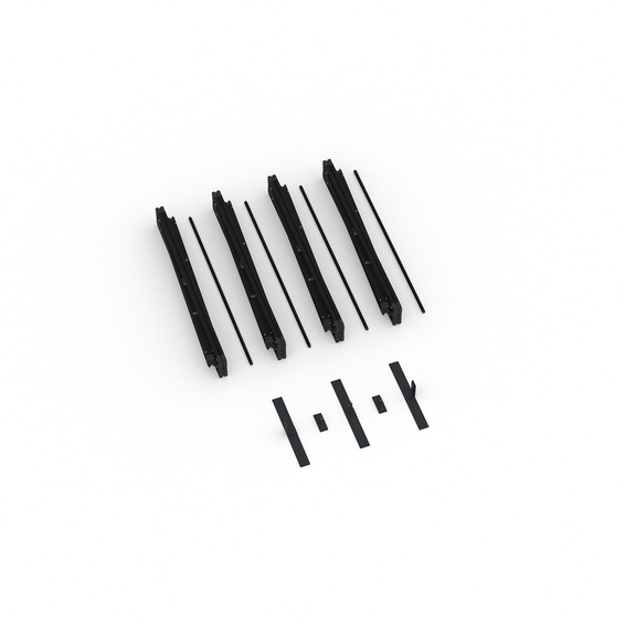 Lieferumfang Kederrahmen flex, Systembreite 400 cm, Systemhöhe 200 cm, schwarz