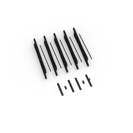 Lieferumfang Kederrahmen flex, Systembreite 500 cm, Systemhöhe 250 cm, schwarz