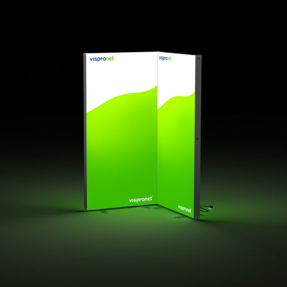 Trade Fair Wall Lightbox Click, Corner Configuration