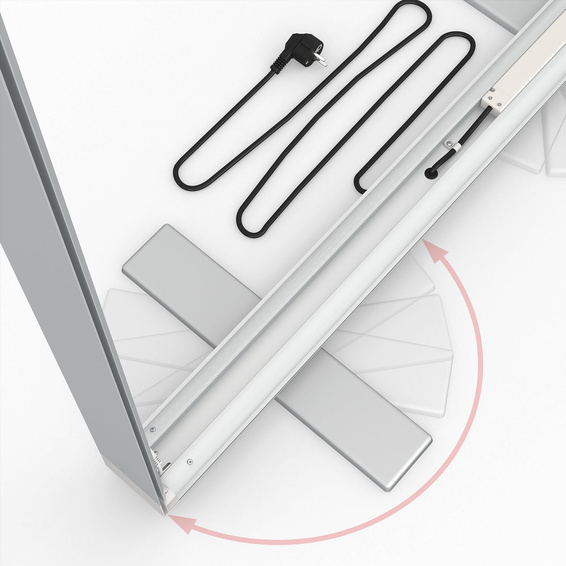 Trade Show Wall Lightbox fold, Detail: rotatable base