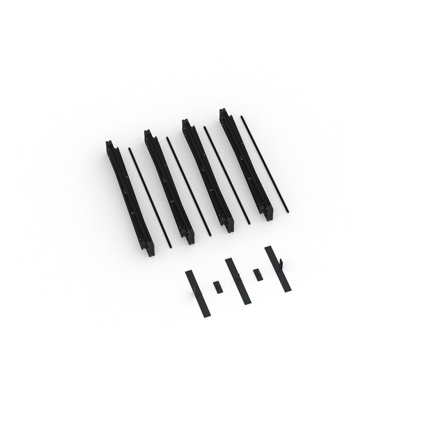 Lieferumfang Kederrahmen flex, Systembreite 400 cm, Systemhöhe 200 cm, schwarz