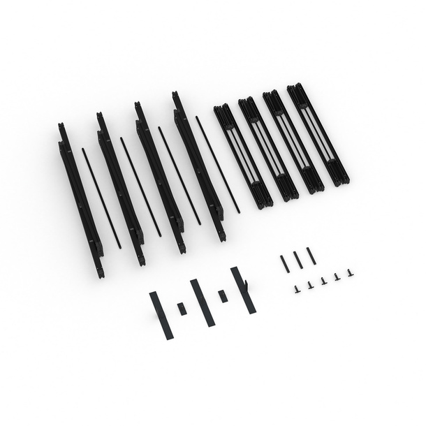 Lieferumfang Kederrahmen flex, Systembreite 400 cm, Systemhöhe 300 cm, schwarz