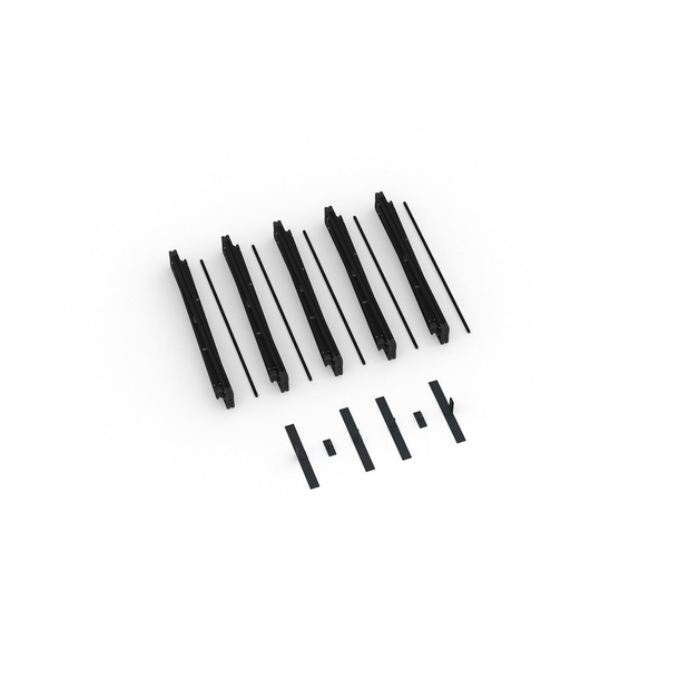 Lieferumfang Kederrahmen flex, Systembreite 500 cm, Systemhöhe 200 cm, schwarz