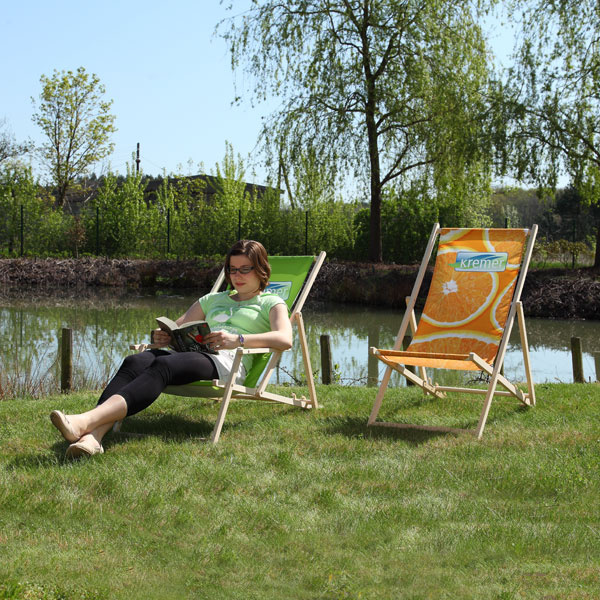 Deck chairs with custom advertising