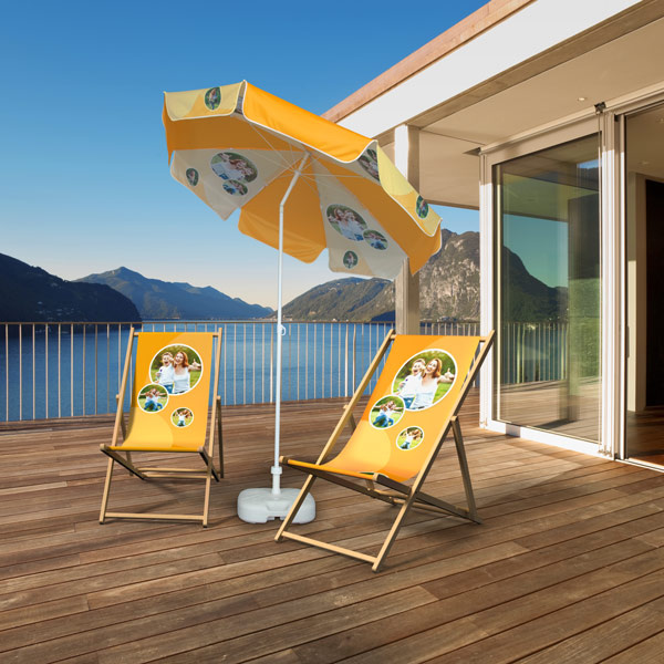 Custom-printed deck chairs for the home terrace