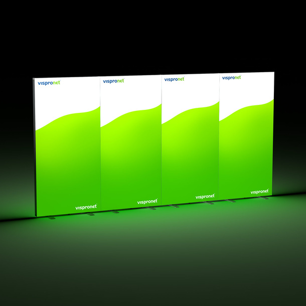 Trade show wall Lightbox click, expandable via integrated magnets