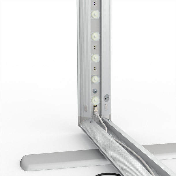 Trade show wall Lightbox click, detail: corner