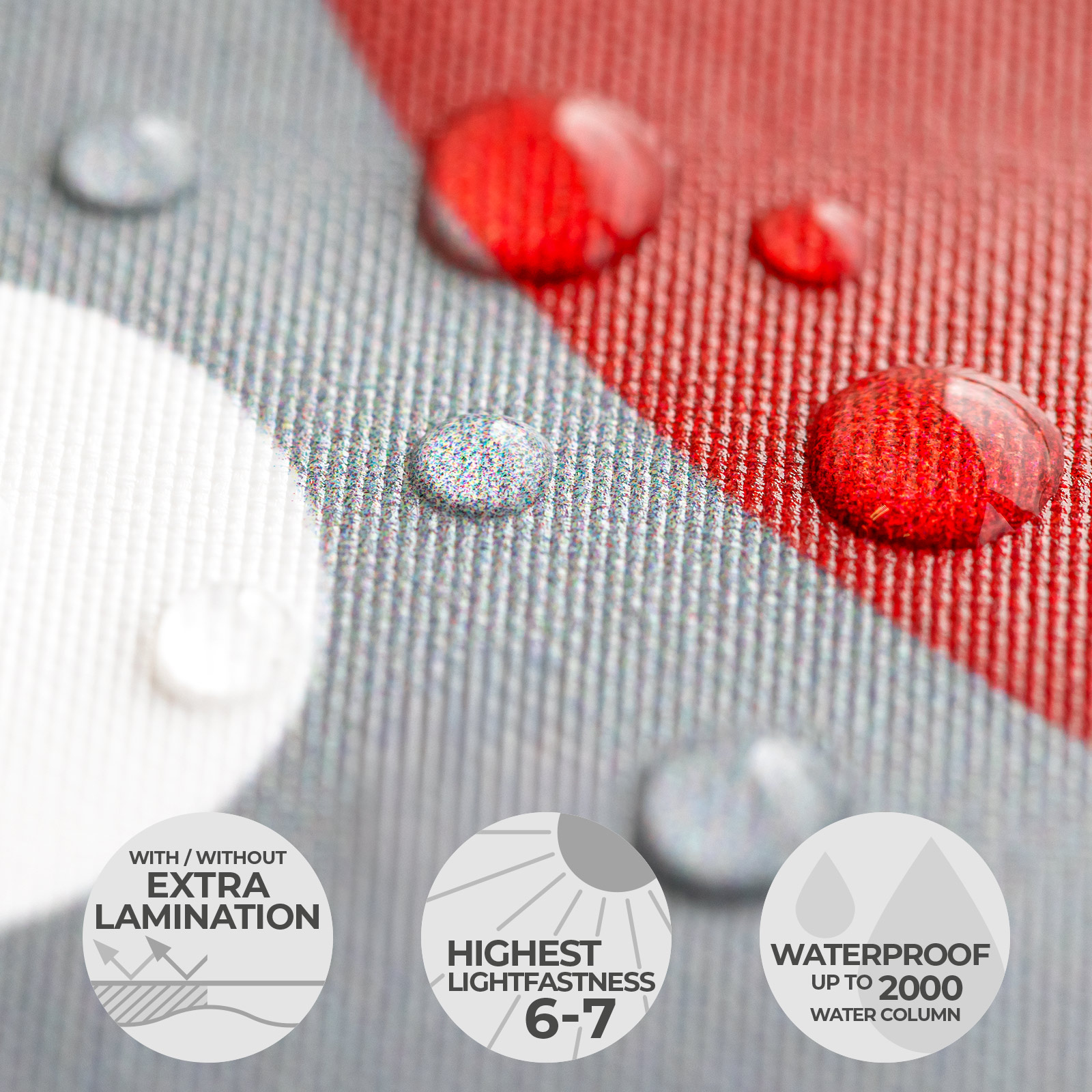 Waterproof & UV-resistant, optionally laminated: maximum scratch resistance