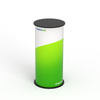 Trade fair counter, round slatted counter, system size: diameter 45 cm; height 93 cm