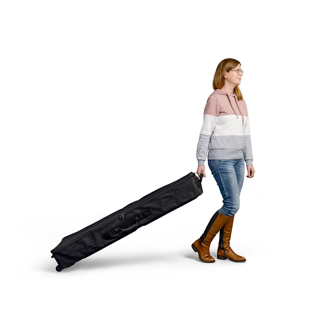 Easy transport thanks to trolley bag with wheels