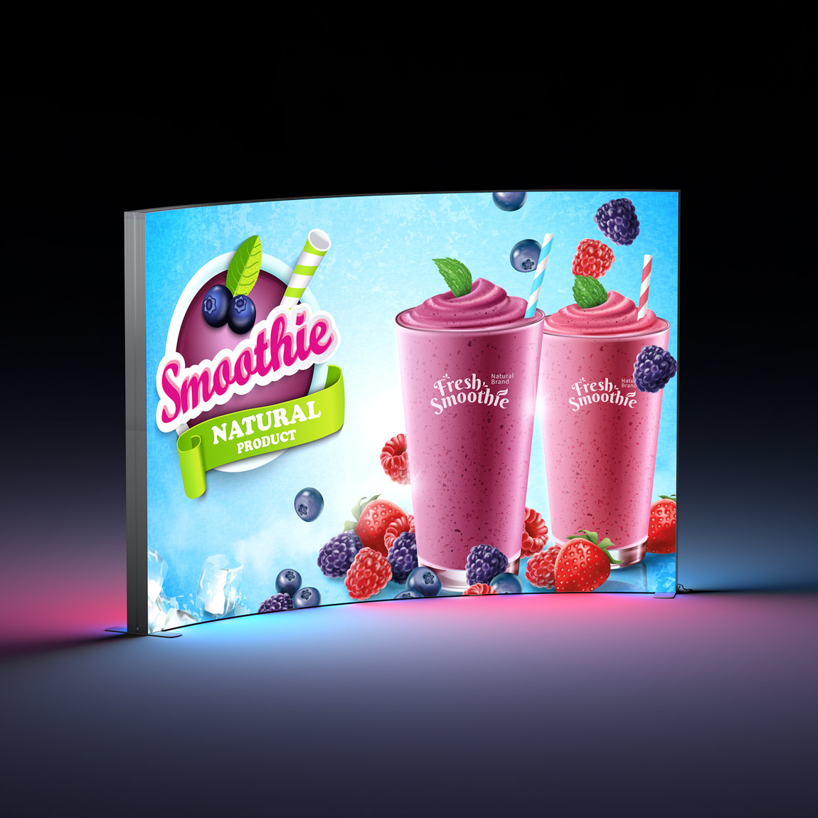 Trade Show Wall Lightbox Flex Curved - Advertising Surface for Promotions