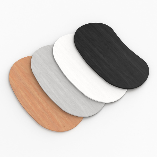 Lamella Counter: Available with table tops and base panels in 4 colours