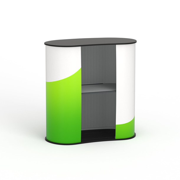 Lamella counter, without pressure part, rear side with storage shelf