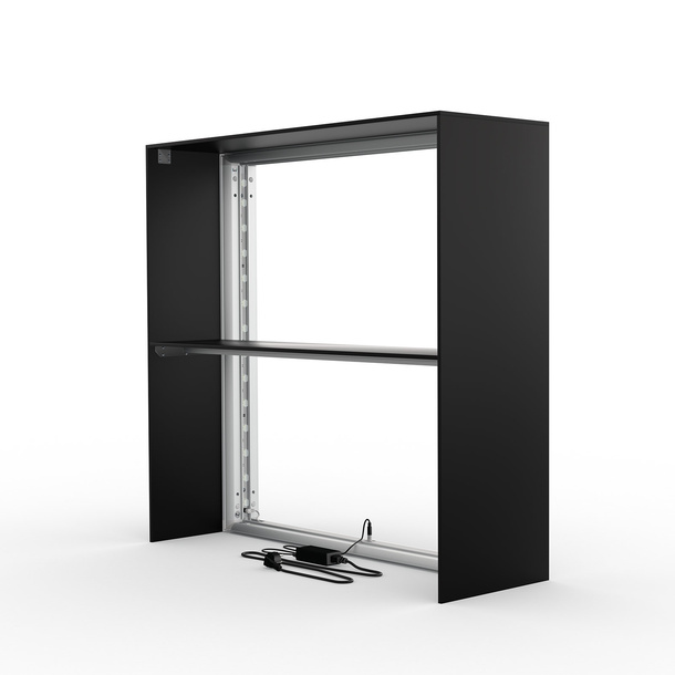 Trade Show Counter Lightbox Flex Select without Printed Panel, Rear View