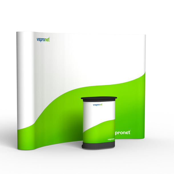 Pop-Up Folding Display Magnet 4 x 3 with Hardcase Trolley with Advertising Print (optional)