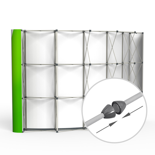 Pop-Up Folding Display Magnet 5 x 3, Rear Side, with Magnetic Connectors