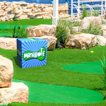 Seat cube as a mobile seating option for mini golf