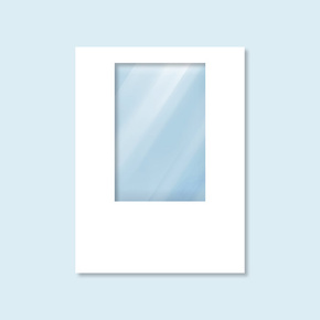 Wall Hexagon with window, white without print, width 1.5 m